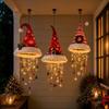 Led Santa Hat Hanging Light Christmas Hat Pendant Lamp With Tassel Bell Star Ornaments Xmas New Year Party Decoration Light