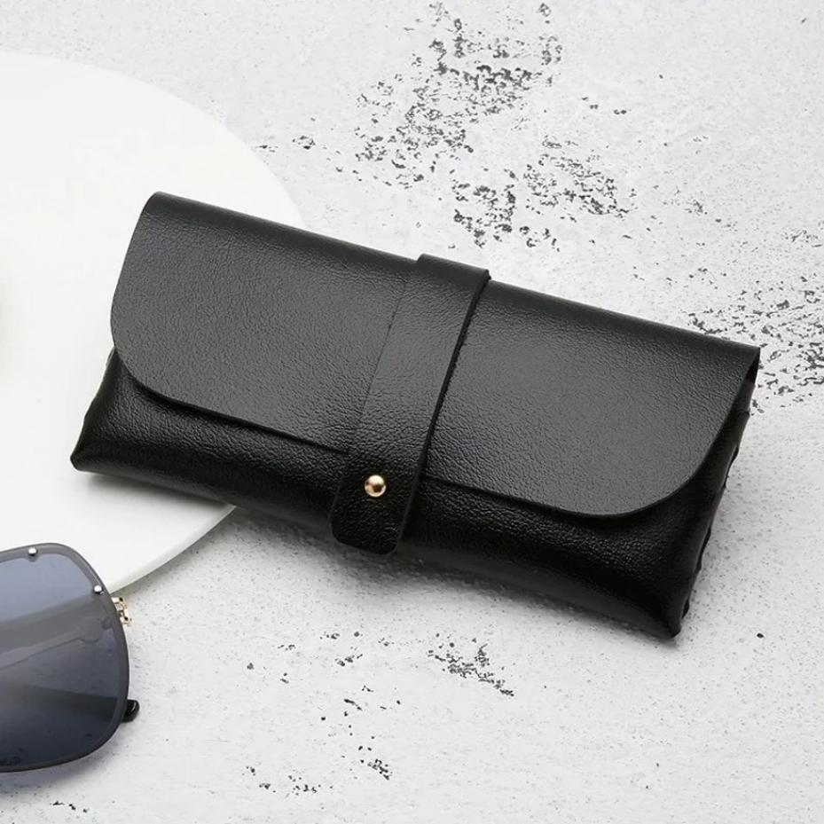1 Pcs Women's Leather Eyeglasses Case Soft Portable Sunglasses Storage Bag Fashionable Glasses Case Accessory