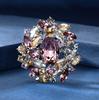 Exquisite Brokat-Blütenbüschel-Brosche High-End Damen Luxus Temperament Kristallbrosche Nischen-Design Anstecknadel Anzugzubehör