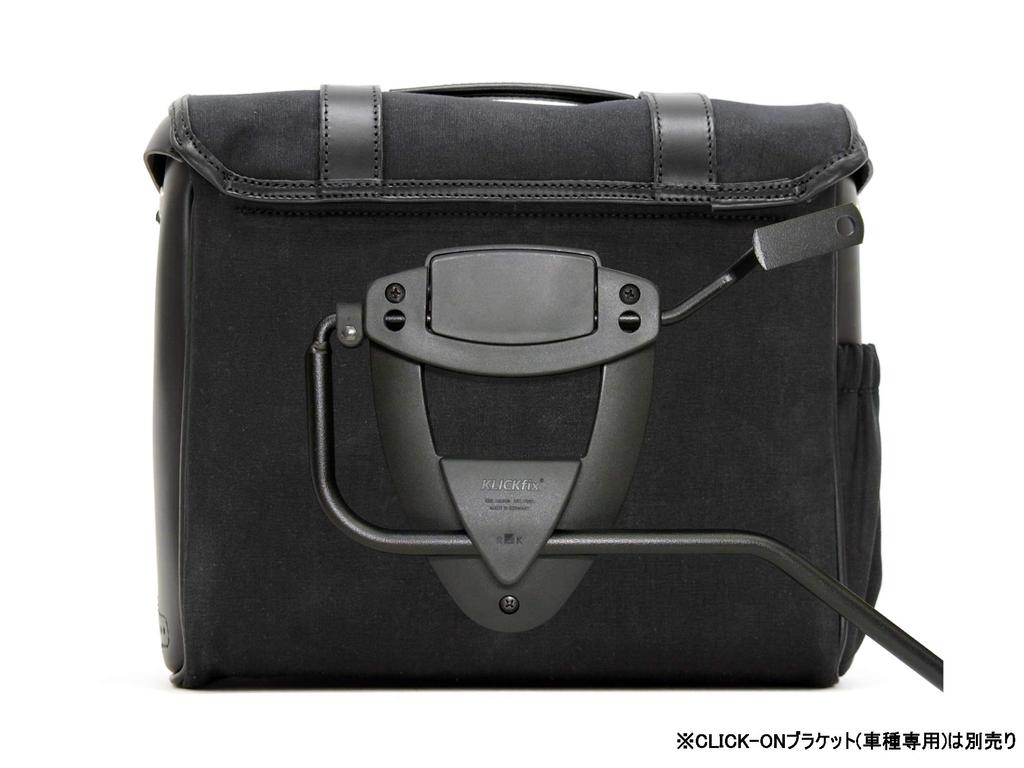 LONGRIDE Heritage Saddlebag with Flap Top Black Click-On (12L) (HQR131WBLA)