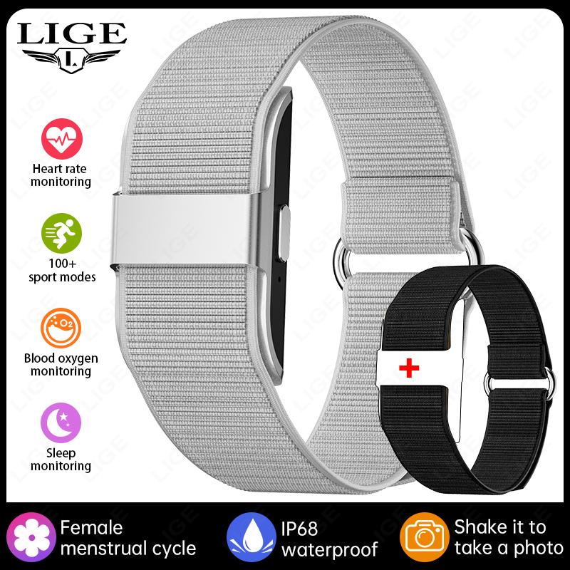 

Sports Fitness Smart Bracelet Men Message Alert HRV Blood Oxygen Health Monitor IP68 Waterproof No Screen Smartwatch Health Monitoring серый