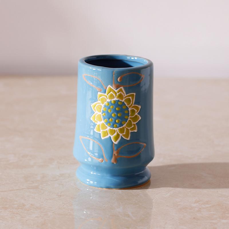Ceramic Sunflower Hand Wash Press Distribution Bottle Nordic Bathroom Lotion Shower Gel Bottle soap dispenser shampoo dispenser