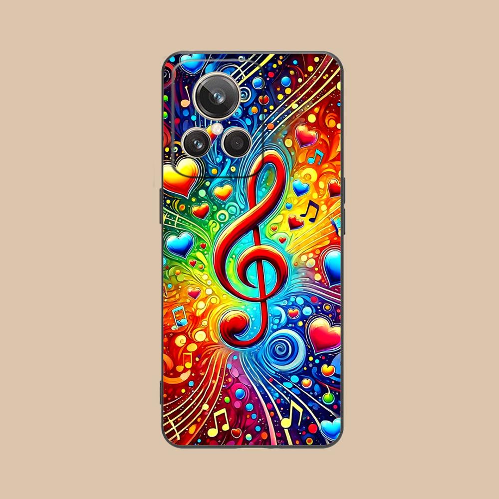Musical Note Staff Mobile Phone Case for Realme 15 14 13 12 11 10 9 Pro Plus T I Lite 5G Colorful Printing Cover Cover Luxury
