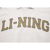 Li Ning Sports Lifestyle Series High Street American Vintage Letter Polo Neck Pullover Long Sleeve Sweatshirt Women Sweatshirt AWDUD00-1