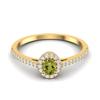 925 Sterling Silver Gold Vermeil 0.50 Ctw Oval Peridot Solitaire Accents Women Wedding Ring