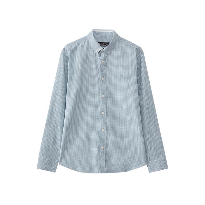 Marc O'Polo Men's Loose-Fit Cotton Houndstooth Long-Sleeve Shirt