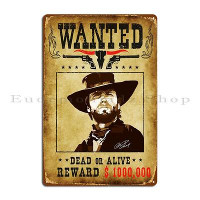 Cercasi Cartello Metallico Clint Eastwood Soggiorno Classico Garage Club Decorazione Garage Personalizzata Cartello in Latta Poster