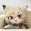Kaveh Cute Genshin Impact Cushion Cover Natural Linen Organic Fabric DoubleSided Printing Room Sofa Decor Pillow Case