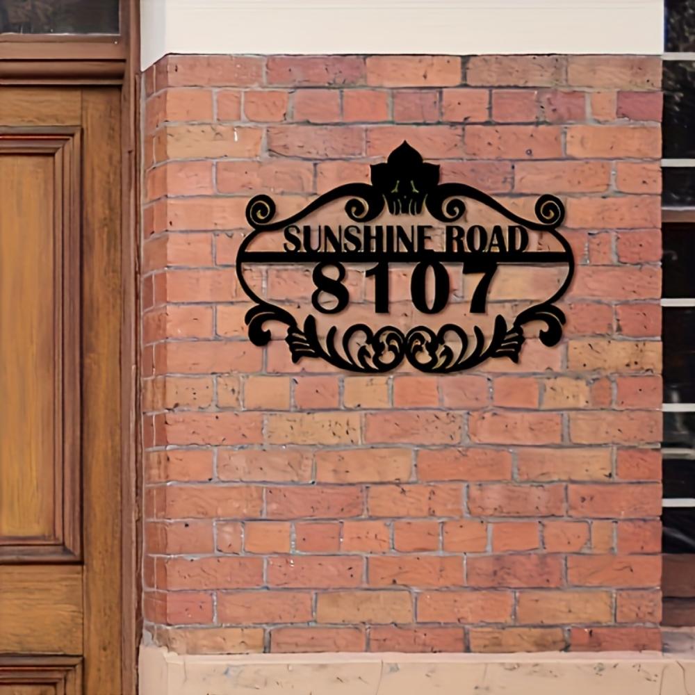 Vintage Metal Door Sign Floral Swirl Home Decor Housewarming Gift