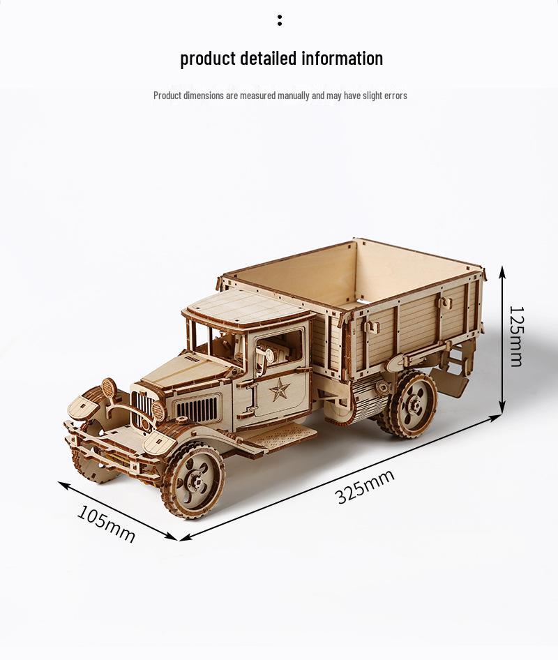3D Wooden Truck Puzzle DIY Model for Kids - Educational Toy