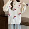 Women's Stylish Slimming Red Christmas Sweater - Age-Reducing, Loose Belly-Covering Knitwear for Autumn/Winter