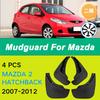 For Mazda 2 Hatchback 2007-2012 2008 Automotive Tire Mudguard Waterproof Prevent Mud Splashing Car Mud Flaps 4pcs Accessories