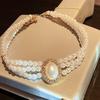 Clavicle Chain Pearl Pendant Jewelry Accessories Pearl Choker Retro Pearl Necklace  Birthday Gift