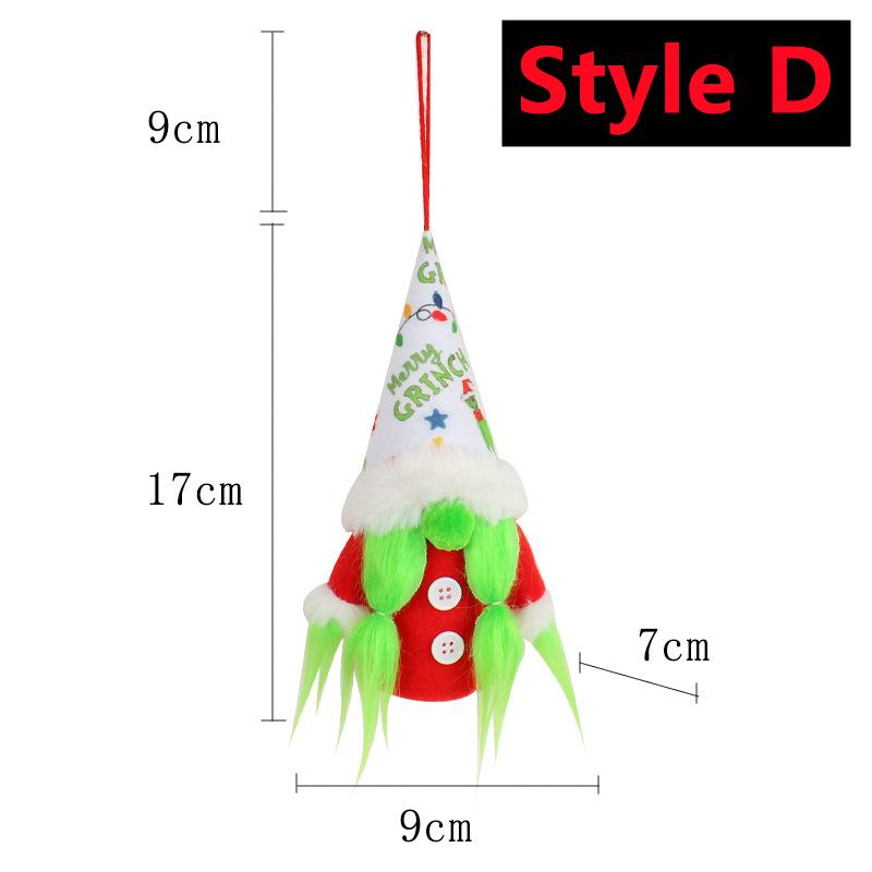 

New Glowing Christmas Faceless Doll LED Luminous Plush Gnomes Doll Xmas Tree Pendant Green Bearded Old Man Ornaments Party Decor