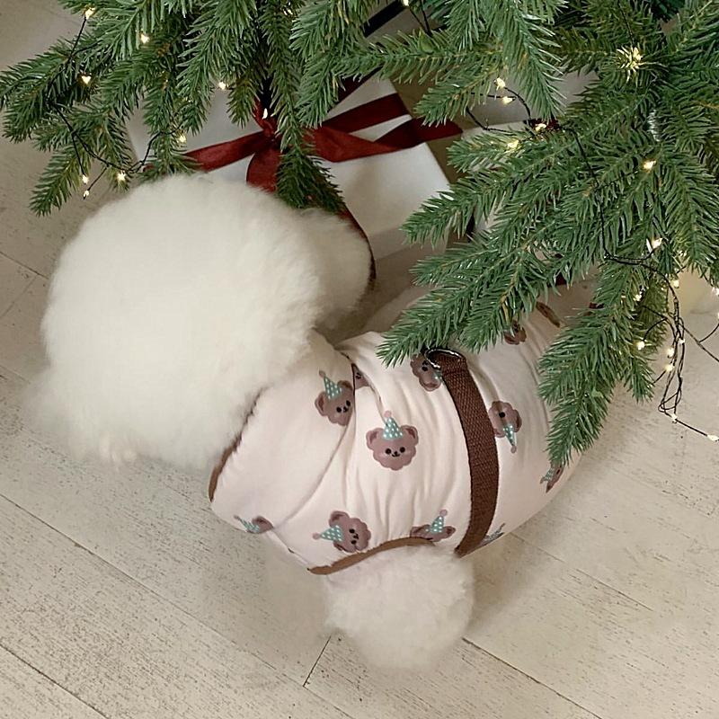 Pet Autumn And Winter Clothing Dog Cotton Coat Traction Bichon Pomeranian Schnauzer Yorkshire Terrier Small Dog Teddy Clothes