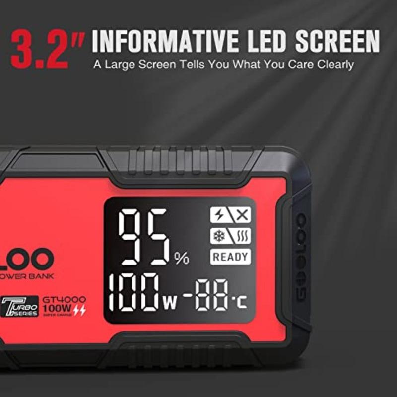 GT4000 Arctic Jump Starter with -40℉ Pre-Heating Tech for Cold-Start4000A 100W Two-Way Fast-Charging 12V SuperSafe Portable Bat