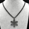 Yoga 7 Chakra Stainless Steel Pendant Necklace Gun Black Color Sacred Geometry Angel Seal Metatron Cube Symbol Chain Jewelry