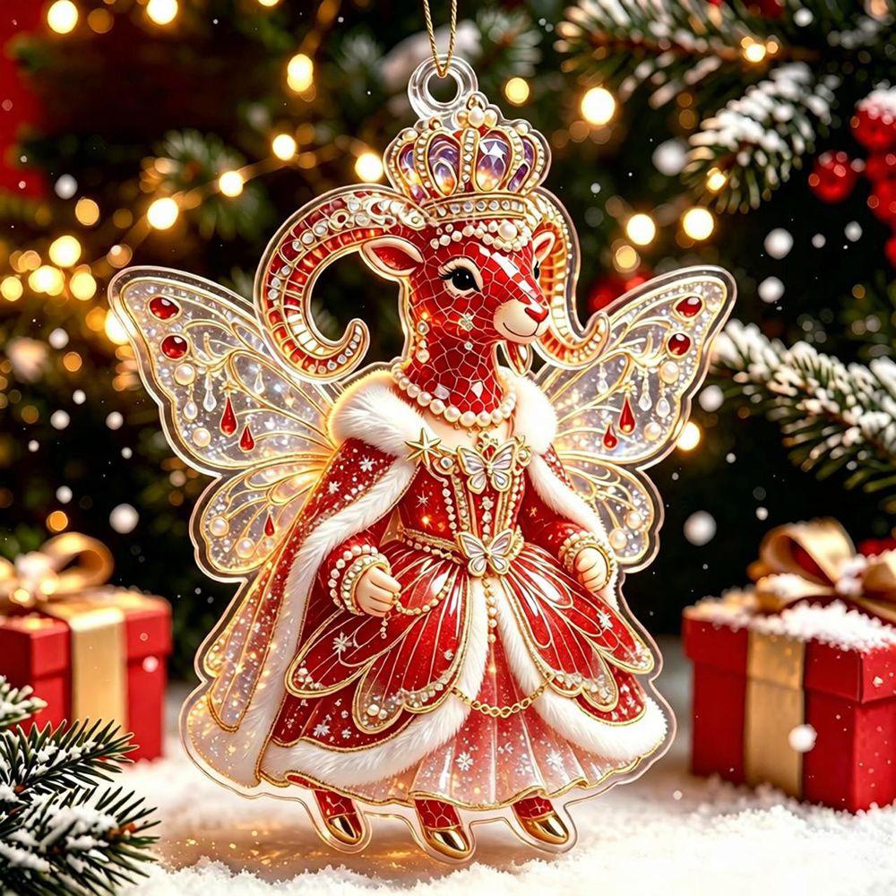 2D Flat Goat Hanging Ornament Set Shining Animal Hanging Decoration New Goat Pendant Bag Charms