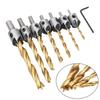 For Wood Drill Bits 7 Pieces Titanium Coated Rust-proof Woodworking Drill Bit Suitable for Wood Drilling Steerable Drill