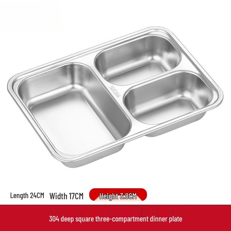 Yuzhuxun 304 Stainless Steel Divided Food Tray with Lid