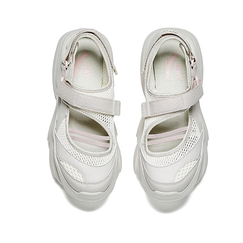 Anta Mary Jane Eurorun Thick Sole Comfortable Versatile Non-Slip Wear-Resistant Stream Shoes Women Shoes White Gray 122528507-3