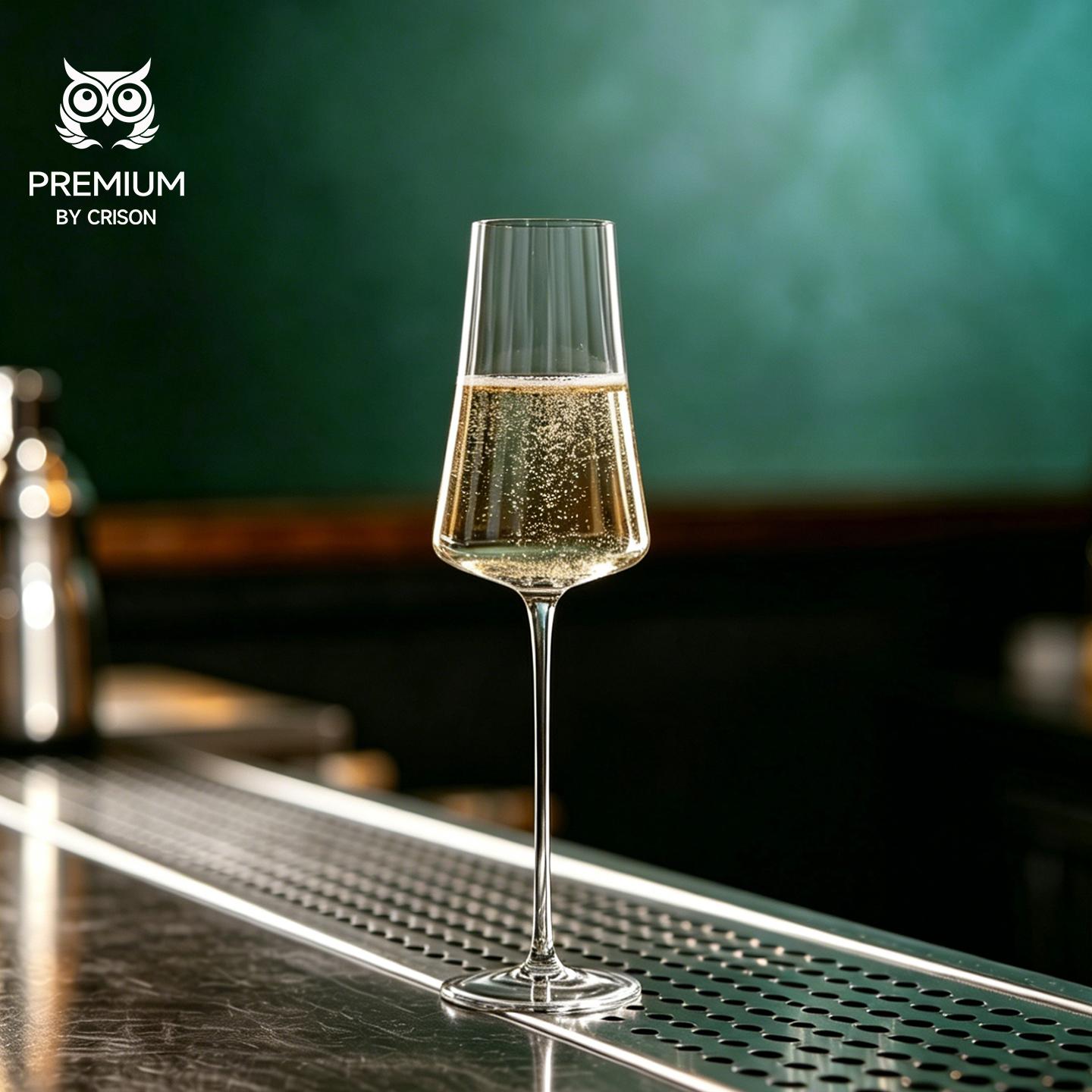 

CRISON boutique series crystal glass high footed ribbed champagne glasses, sparkling glasses, bar cocktail glasses China Mainland