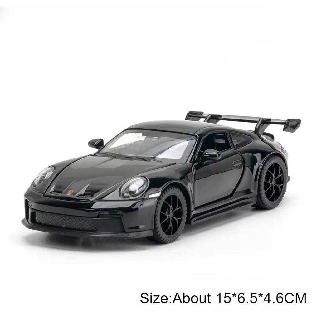 1:32 Cayenne Turbo 911 GT3 Car Model Toy Alloy Diecast Music Light Doors Opened Pull Back Miniature Vehicle Boy Interactive Toys