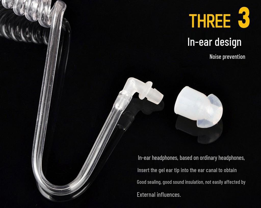 Headset Walkie-Talkie s vzduchovou trubicí pro hotel, banku, bezpečnost, KTV, nákupní centrum (3,5 mm/2,5 mm)