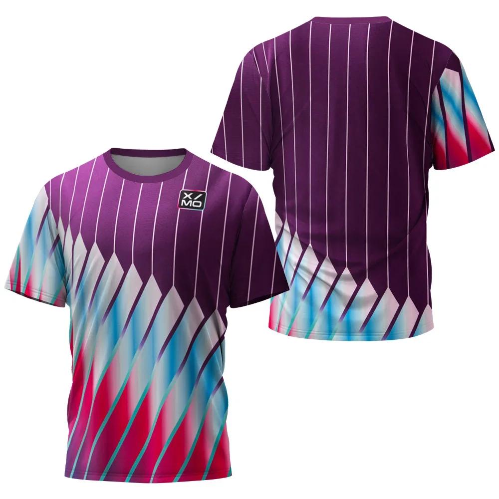 Heißer Verkauf Sommer Unisex Tennis Badminton Outdoor 3D-Druck T-Shirt Schnelltrocknend Fitness Lässig Rundhals Kurzarm Oberteil