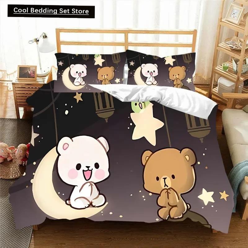 Kawaii Bubu and Dudu 3D Printing Anime Bedding Set Duvet Cover Comforter Bed Single Twin Full King Queen Size Bedding Set Kids