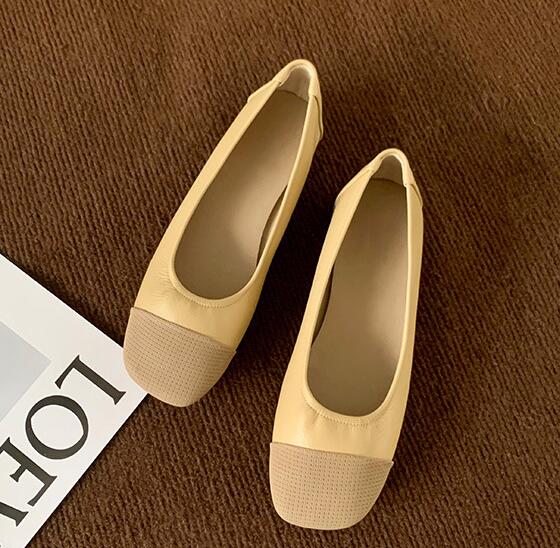 

Модные Элегантные Лоферы с Квадратным Носком Женские Traf Смешанные Цвета Мягкая Кожа Мокасины Женские Уютные Слипоны Балетки Женские Нарядные Балетки 4.5 абрикосовый