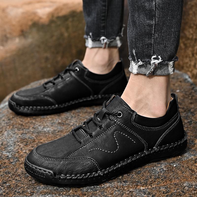 High Quality Hombre Men Classic Leather Shoes Trend Breathable Casual Flats Mens Shoes Handmade Fashion Tooling Shoes for Men