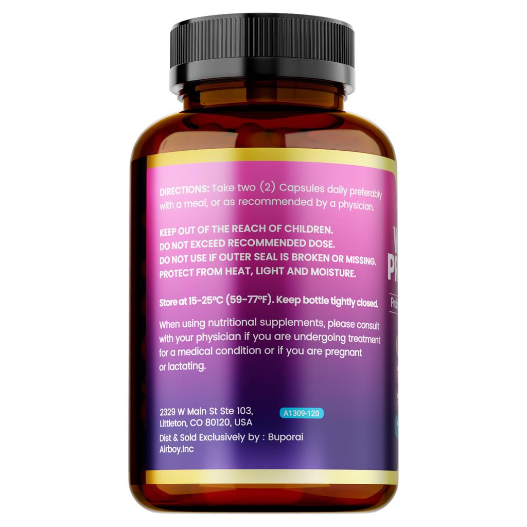 Buporai Women's Probiotic Capsules, Containing Cranberry Prebiotic Complex Strain, Daily Nutritional Supplement for Women