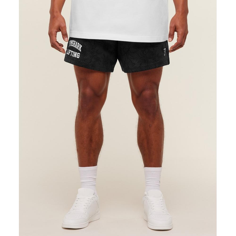 Gymshark Lifting Mesh 5 Shorts Black Onyx Grey A4b7v Bdqc