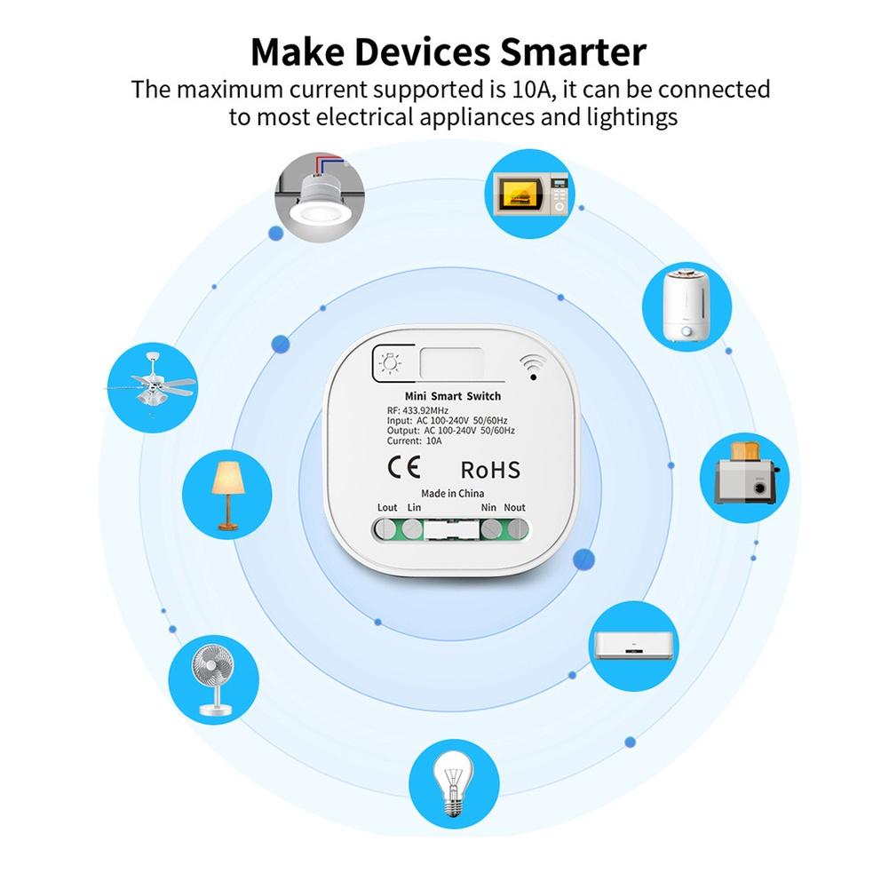 RF433 Wireless Remote Control Smart Switch - Battery-Free, Wiring-Free, Dual Switch For Smart Home Lighting Appliances Up To 10A