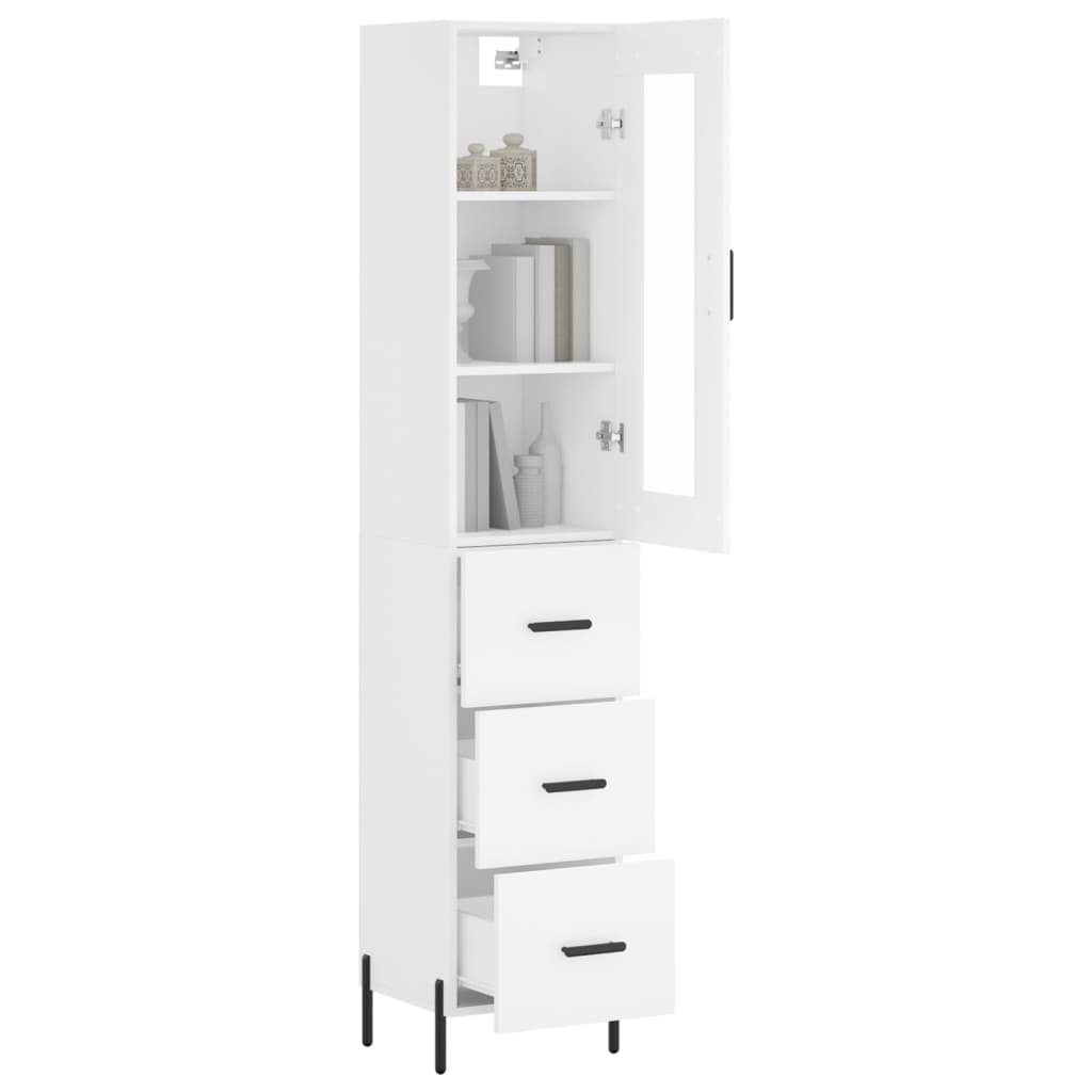 Highboard White 34.5 x 34 x 180 cm Particle Board