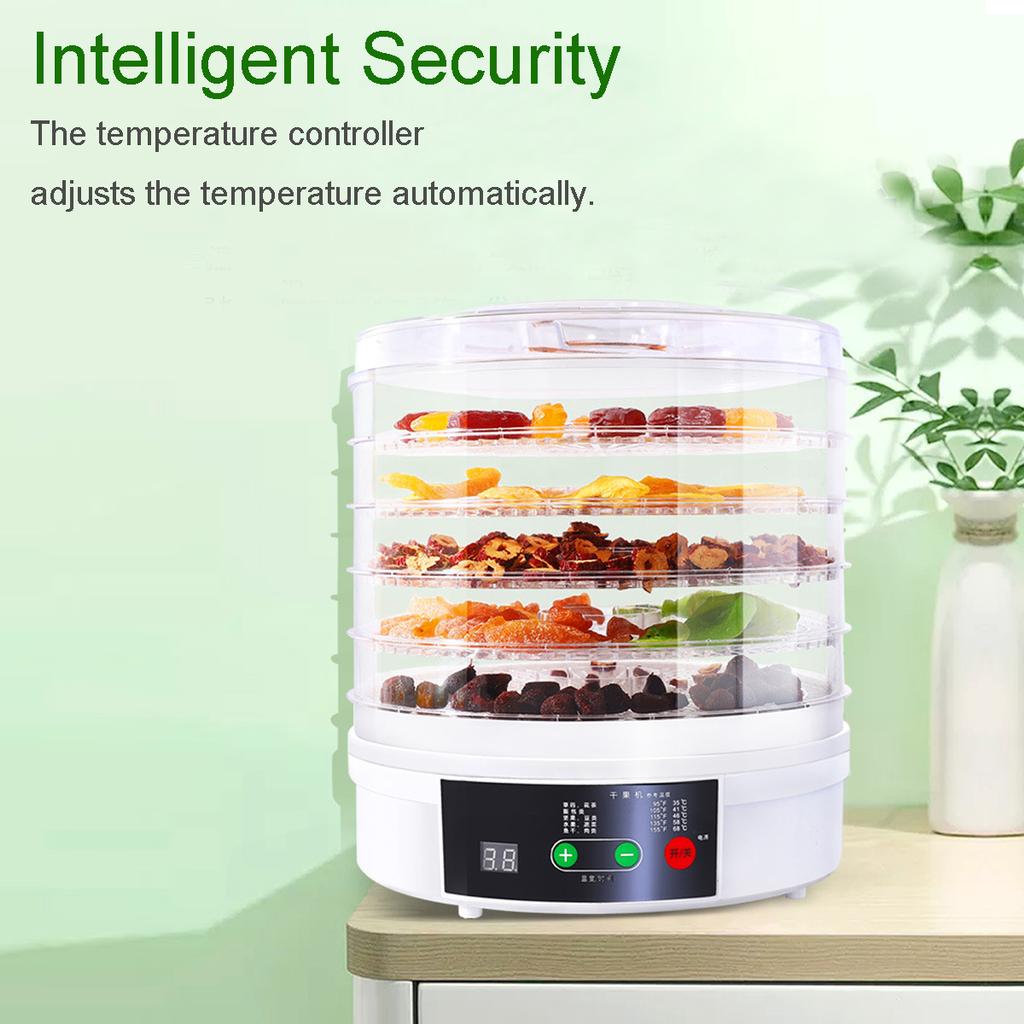 NOVO Desidratador Elétrico de Alimentos para Frutas e Legumes 350W Ajuste de Temperatura 5 bandejas Desidratador de Ar para Snacks 110/220V