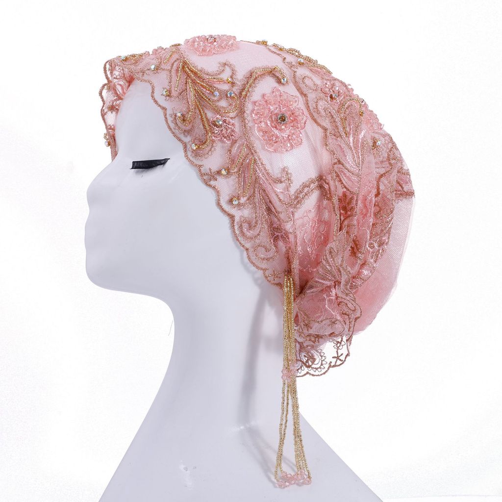 Silk Embroidered Fish Tail Cloche Hat With Tassels For Summer And Winter Wear