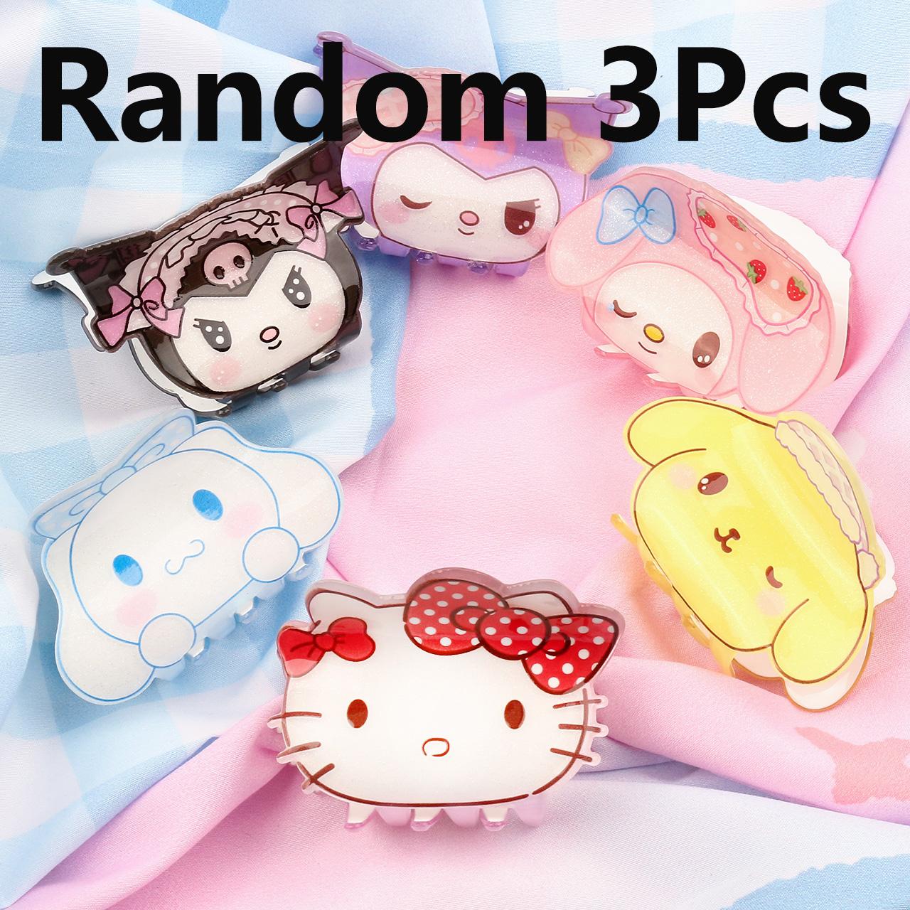 

1PC/Random 3Pcs Cute Sanrio Hello Kitty hair claw, My Melody hair accessories