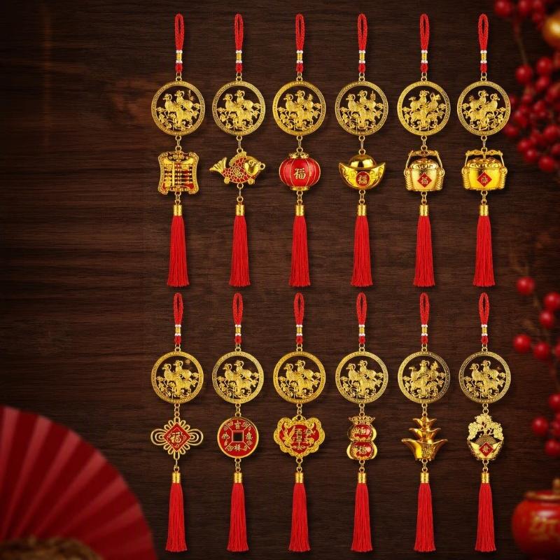 2027 Chinese New Year Goat Hanging Ornament Red Tassel Cute Lucky Spring Festival Gifts
