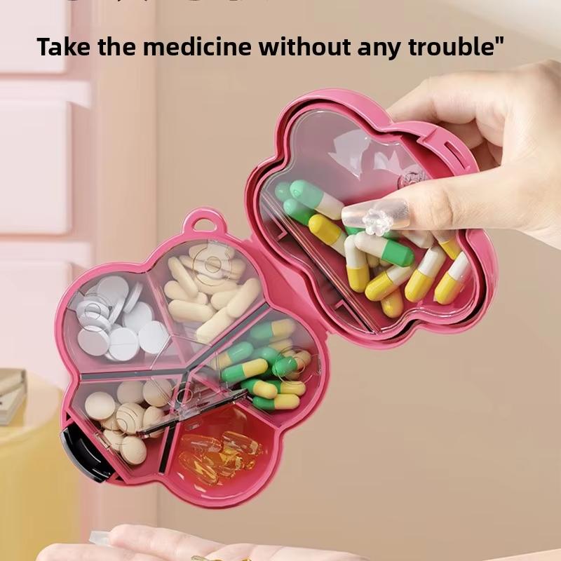 Kreative Blumen Pillendose Tragbare Aufbewahrungsbox Anhänger Wasserdicht mit Trennwänden Schmucketui Kunststoff Dopamin Organizer Box
