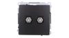 Simon Basic F-Type Antenna Socket Double Matte Black Bmaf2.01/49