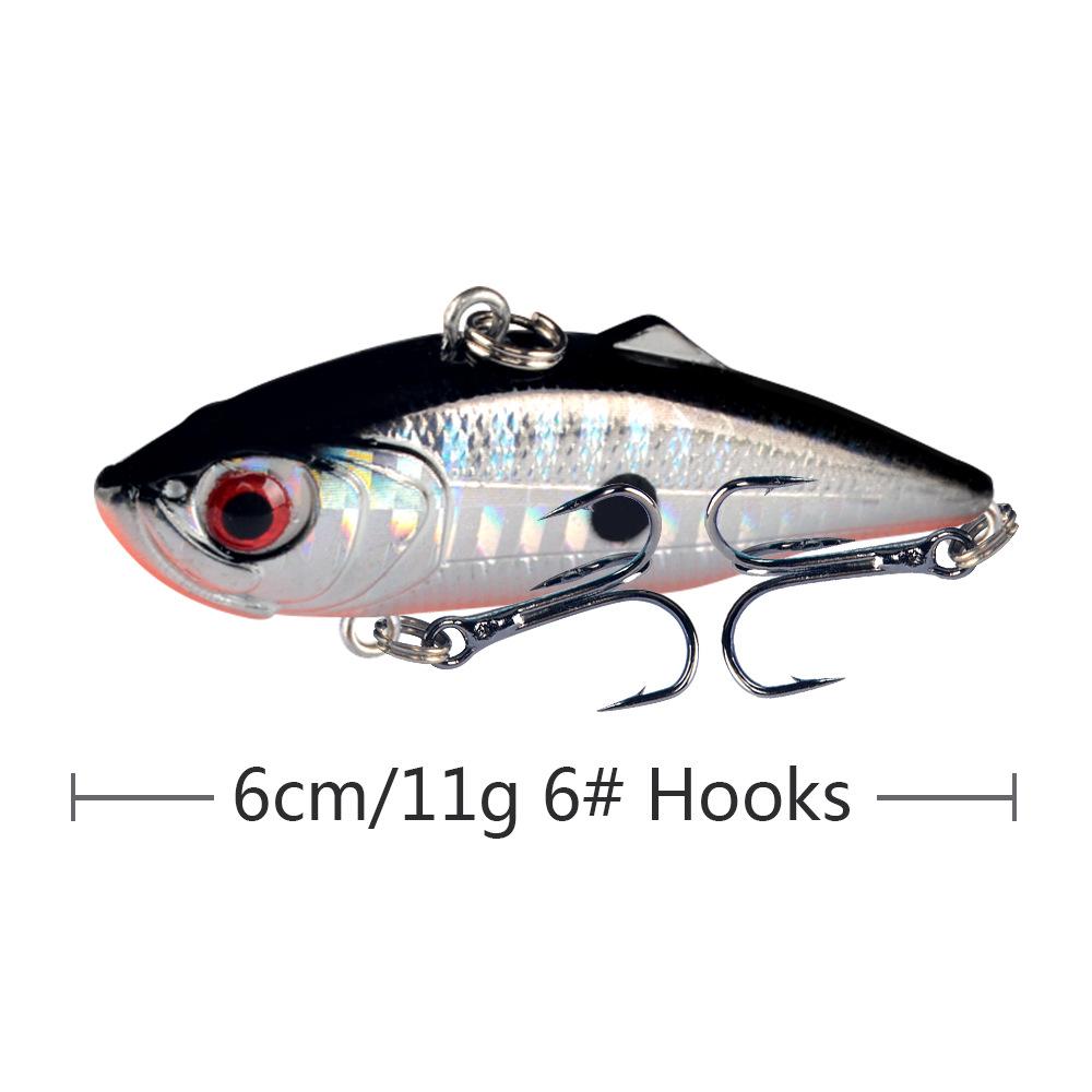 6cm Lure Bait VIB11 High-Vibration Bionic Lure with Reinforced Blood Groove Hook Specifally Designed for Largemouth Bass Fishing