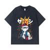 275 GSM Washed T-shirts 100% Cotton Pokemon V2 Ash Print Unisex Heavy Cotton T Shirt