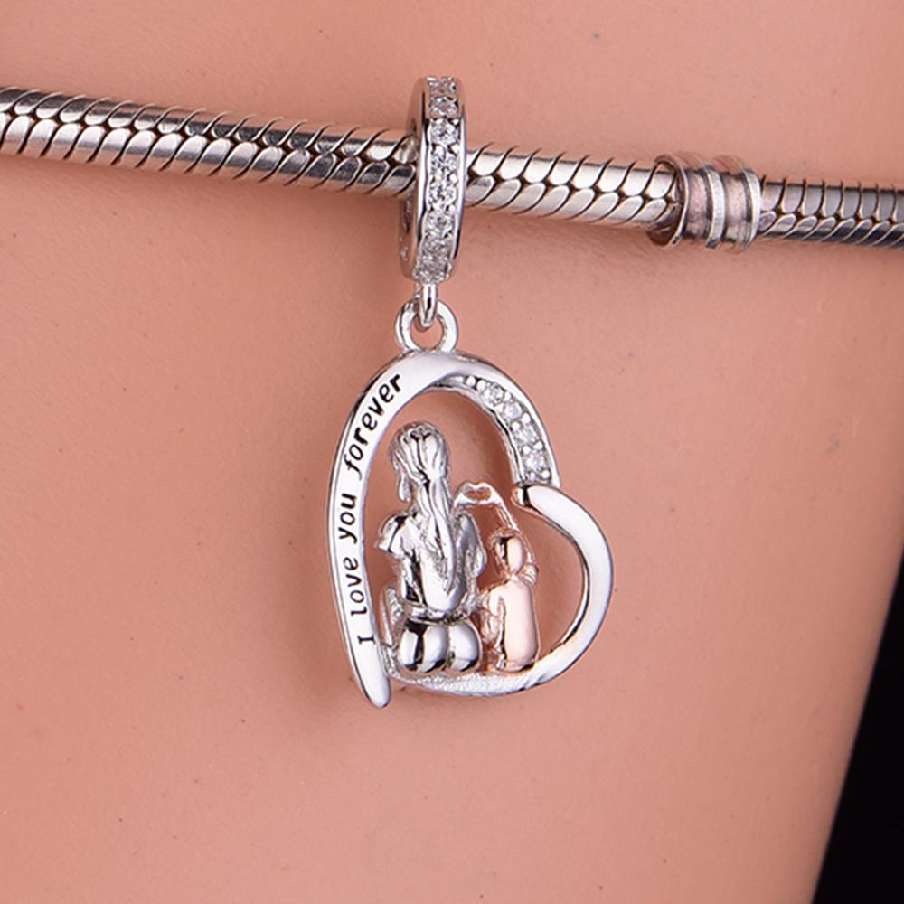 925 Silver Pan Charm Bracelet Fit For Mother Daughter Father Son Women Bead Berloque Making Jewelry