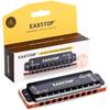East Top Blues A Brass Canvas Cleaning Professional Diatonic Harmonica Harmonica, 10-Hole, 20-Tone, Key, Cover, Case, Cloth, (T008K-BK-A NEW)