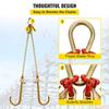 V Bridle Chain, 5/16 in x 2 ft Bridle Tow Chain, Grade 80 V-Bridle Transport Chain, 9260 Lbs Break Strength with TJ Hooks and Crab Hooks, Heavy Duty