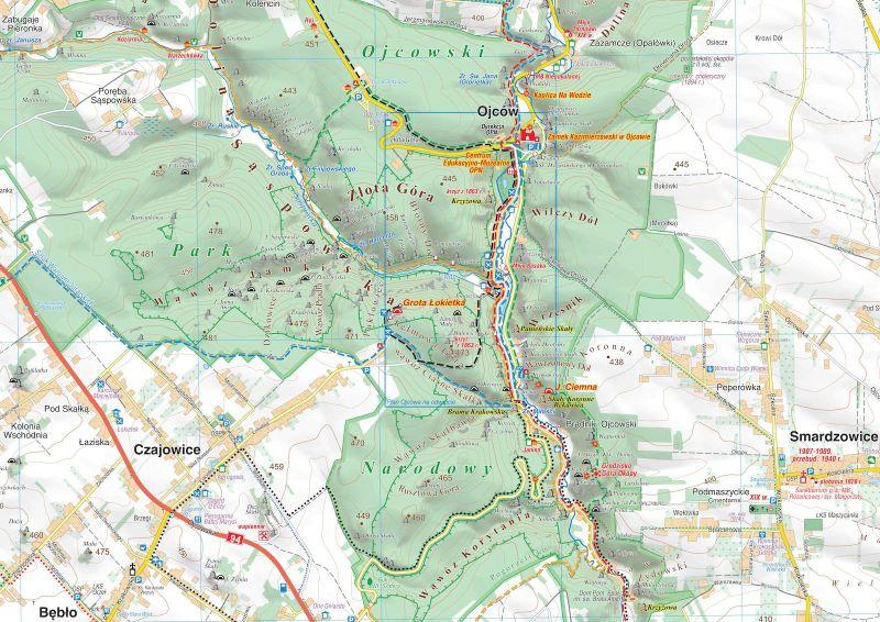 Ojcowski Park Narodowy / Ojców 1:20 000. Mapa Turystyczna. Wyd. 2025. Compass