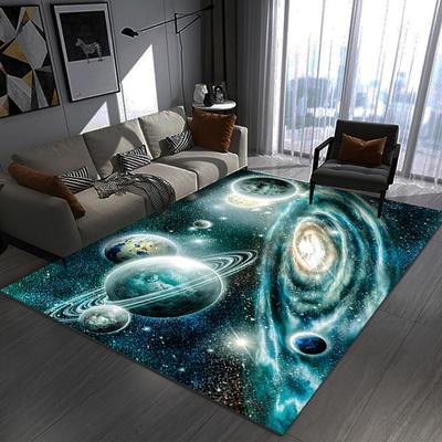 Alfombra de Planetas de la Galaxia Alfombrilla Alfombra de Nebulosa Espiral Efecto Cósmico Brillante 3D Polvo de Estrellas Vibrante Decoración del Hogar Alfombrillas Alfombra de Dormitorio