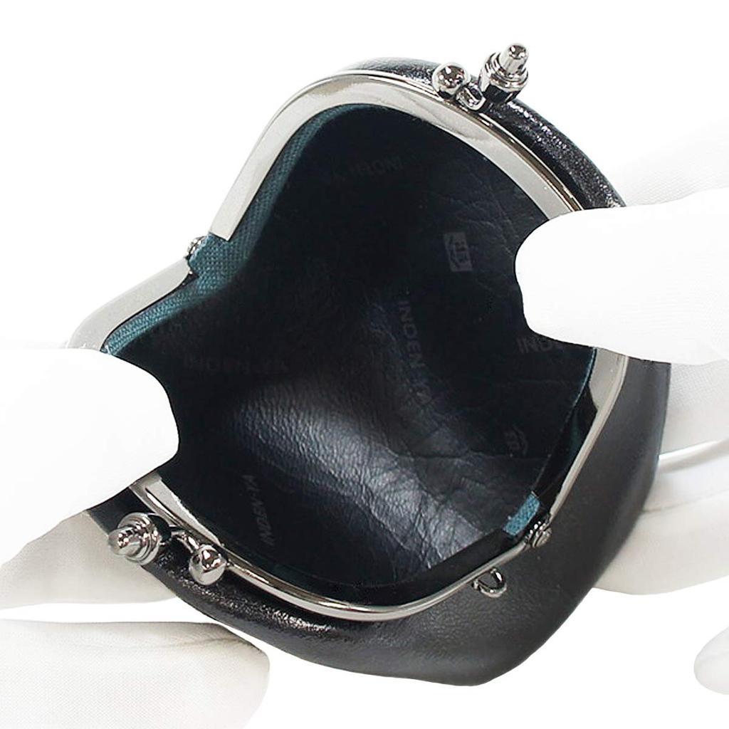 Indenya Inden Coin Purse, 72H, Deerskin, Red with White Lacquer, Small Cherry Blossom Pattern, 1105-13-002